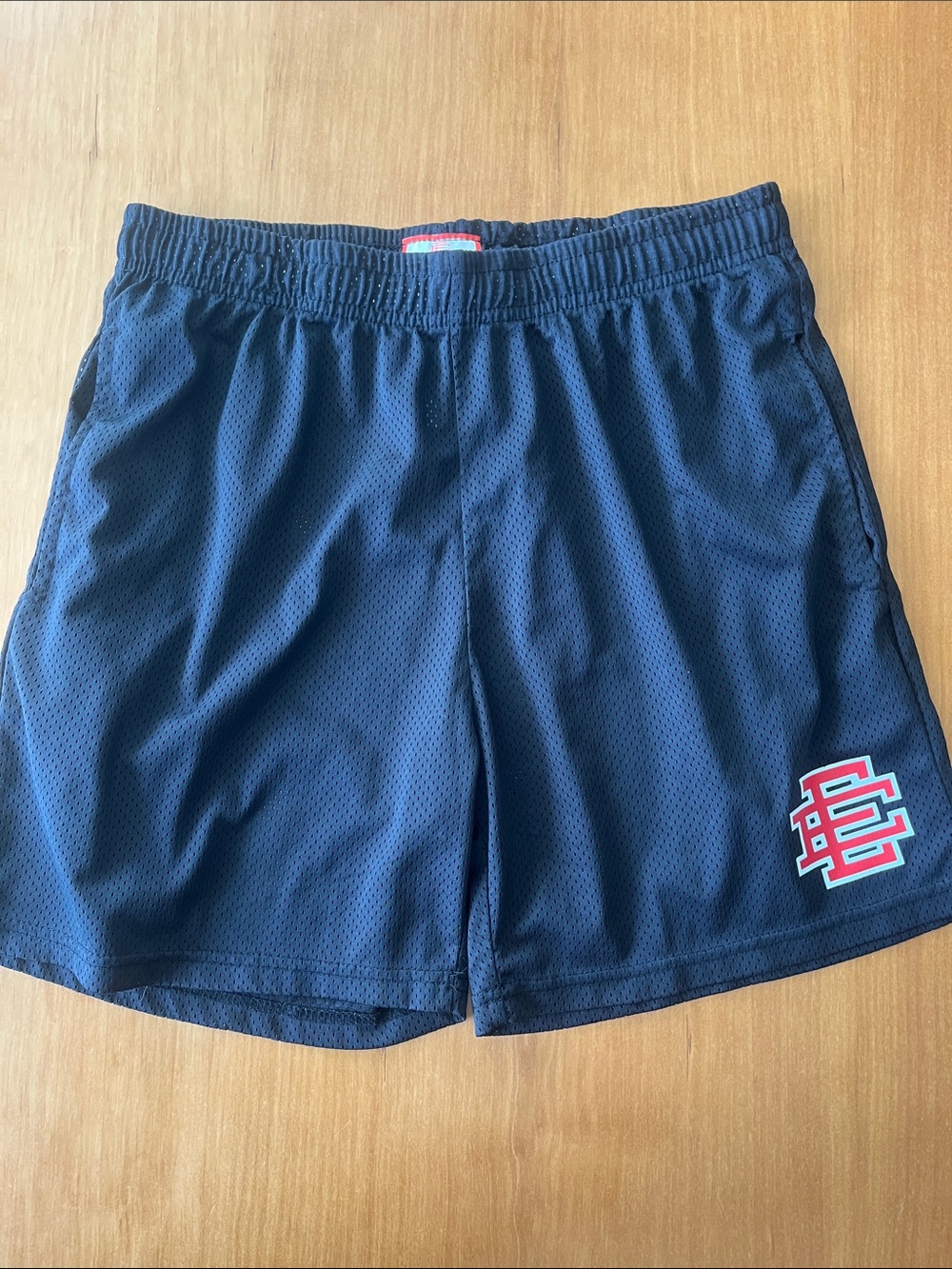 Eric Emanuel Youth Athletic Mesh Shorts with Red Logo